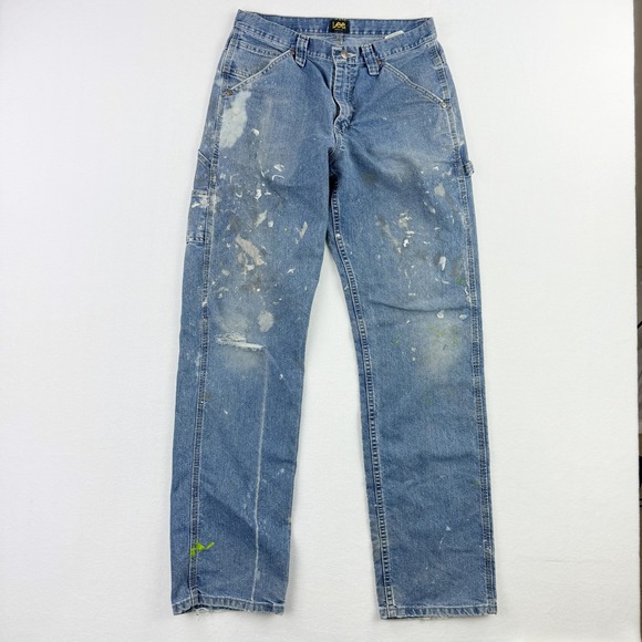 Vintage Y2K Lee Paint‎ Splatter Carpenter Jeans Size 30x33 Mens - Picture 1 of 11